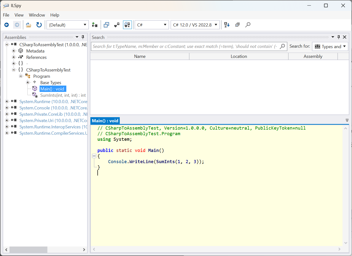 A screenshot of ILSpy showing C#